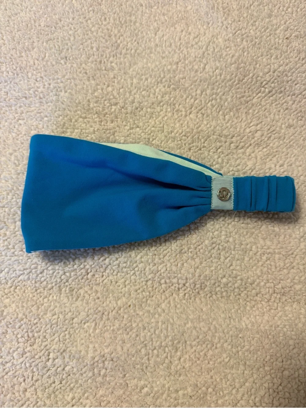 Lululemon Bang Buster Headband Reversible Beach Blanket Blue / Aquamarine Hair